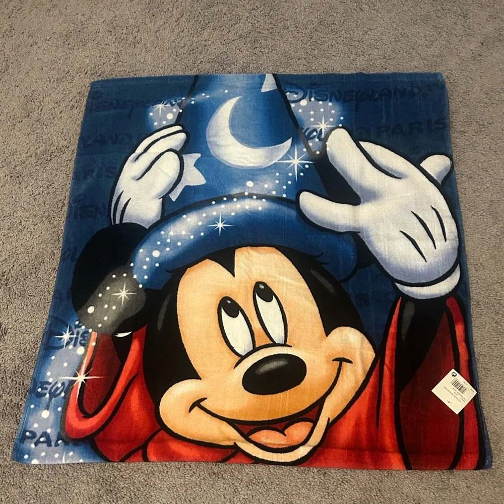Disneyland Paris Fantasia Sorcerer Mickey Beach Towel – Authentic Disney NWT